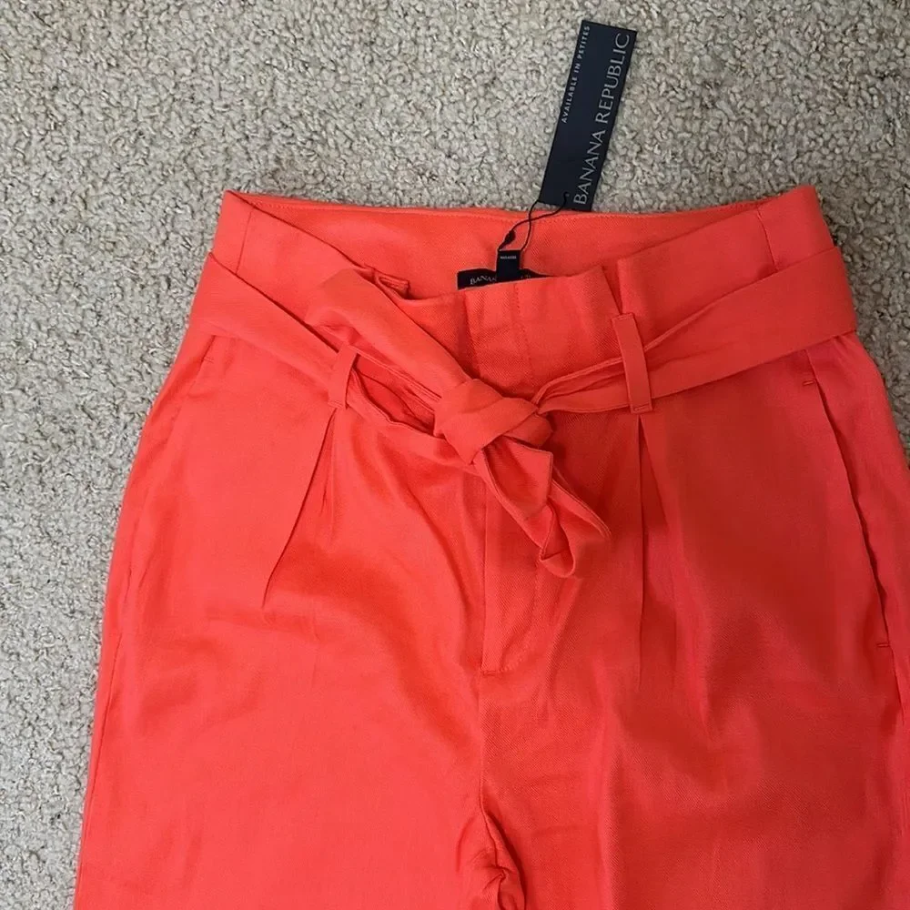 NWT Banana Republic HIGH-RISE WIDE-LEG LINEN-COTTON PANT